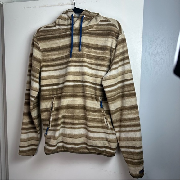 Chubbies Brown Stripes The Hipnotizer Warm Fleece Kangaroo Front Pocket Hoodie S - Picture 6 of 16